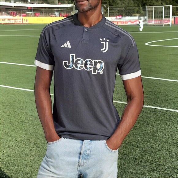 Juventus Adidas Carbon Cream White Third Soccer Jersey Mens 2XL NEW Fast Ship - Picture 1 of 7